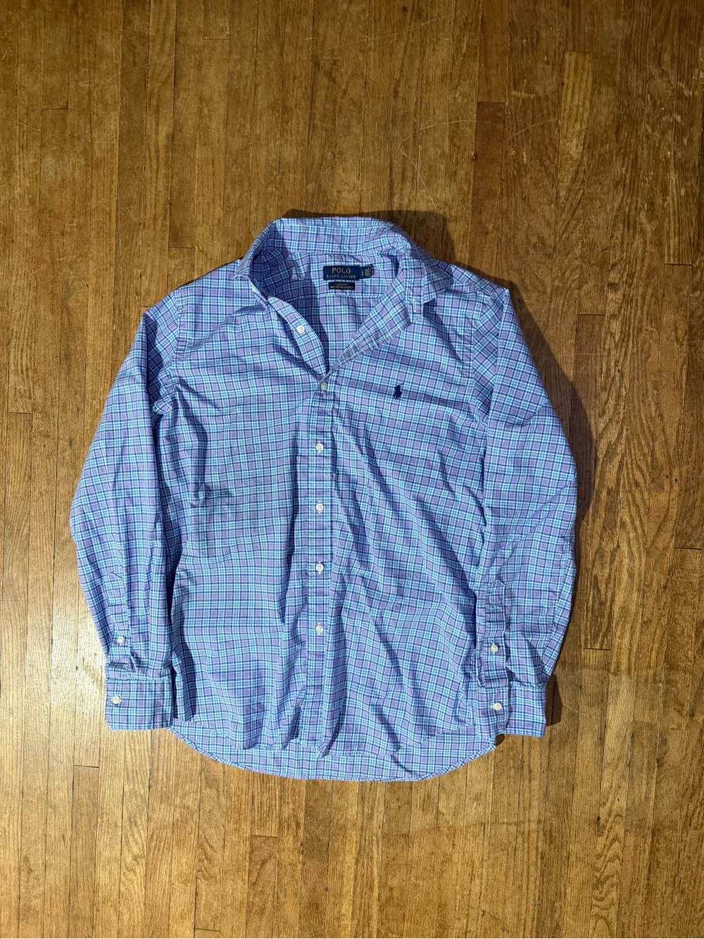 Ralph Lauren Light Blue Plaid Button-Down Shirt